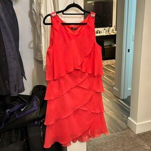 Women’s sleeveless red/bright tangerine dress.‎